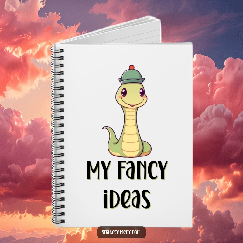 Funny Snake Hat Notebook: A notebook featuring a snake balancing a hat, perfect for stylish note-taking.