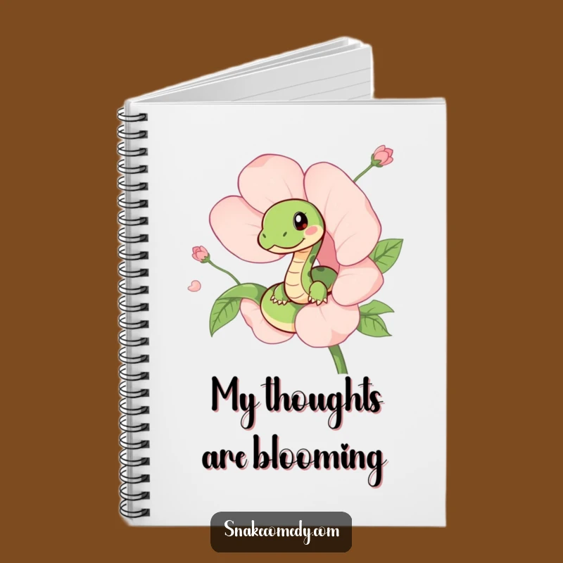 Funny Snake Flower Notebook - Adorable Peeking Serpent Journal, Gift