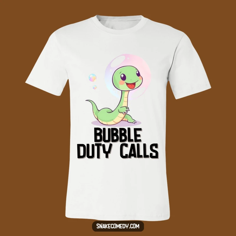 Funny Bubble Snake T-Shirt - Joyful Serpent Chasing Tee, Gift Idea