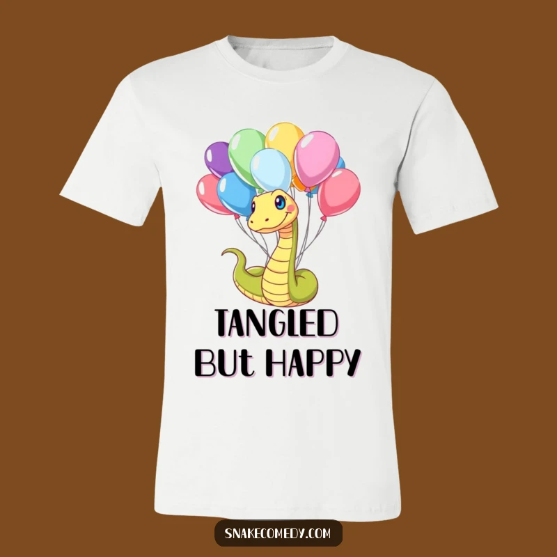 Funny Snake Balloon Tangled T-Shirt: Playful Tee for Smiles