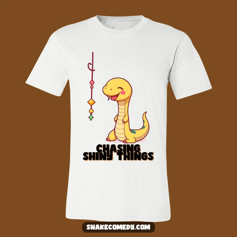 Funny Snake Charm Batting T-Shirt: Playful Tee for Sparkle Lovers