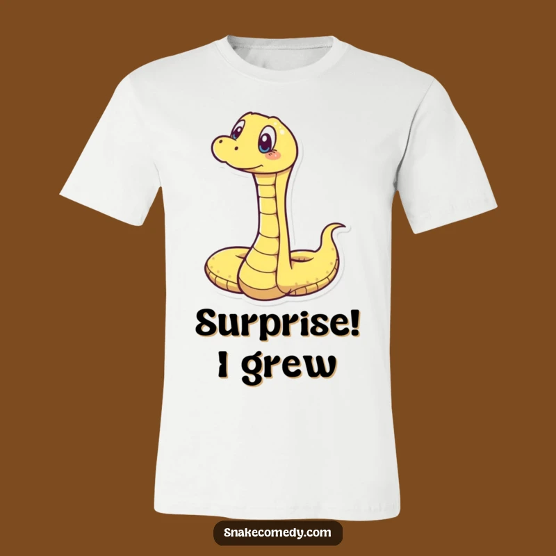 Funny Surprised Snake T-Shirt: Stretched Reptile Tee, Ideal Funny Gift for Reactions