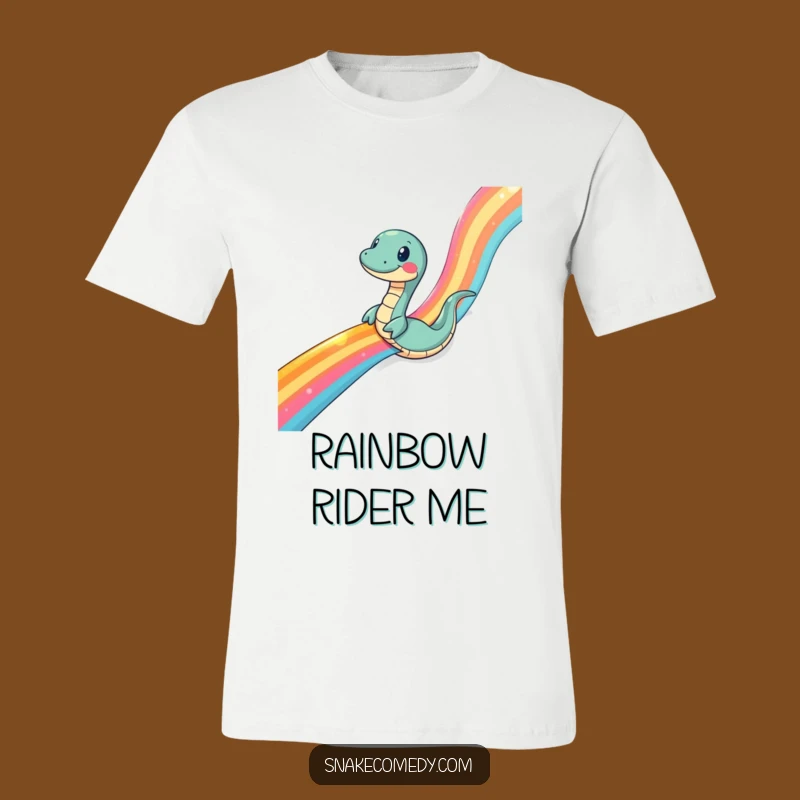 Funny Snake Rainbow Slide T-Shirt: Comical Reptile Fun Tee