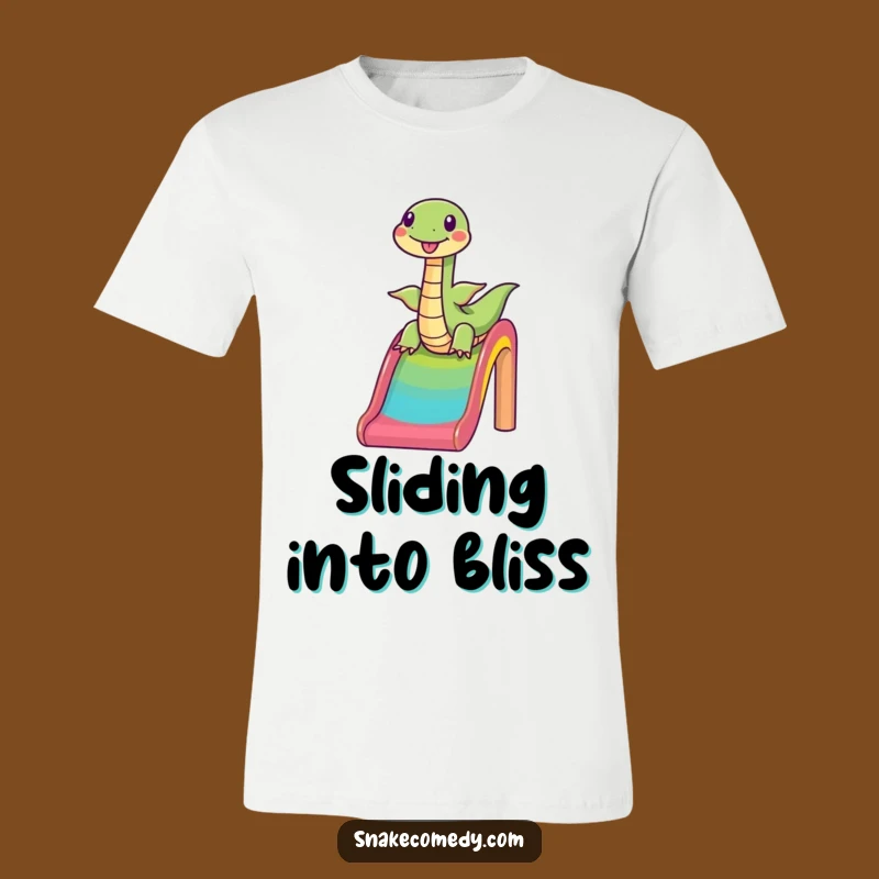 Funny Snake Rainbow Slide T-Shirt - Cool Cartoon Pet Tee Gift