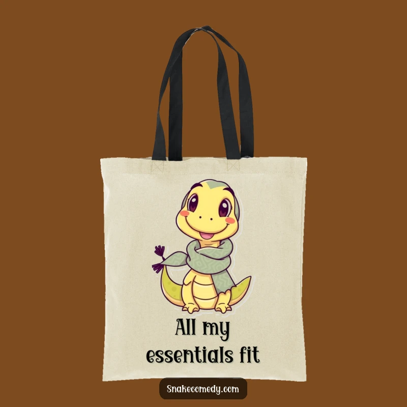 Funny Snake Scarf Tote Bag: Carry Your Laughs with a Winking Serpent.