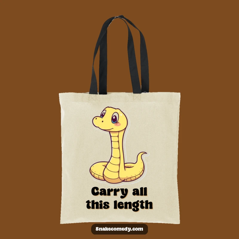 Funny Surprised Snake Tote Bag: Stretched Reptile Carry-All, Great Funny Gift