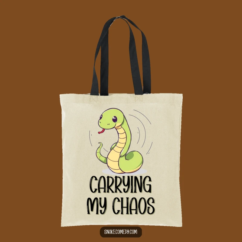 Funny Snake Tail Chase Tote Bag: Carry Your Whimsy Everywhere