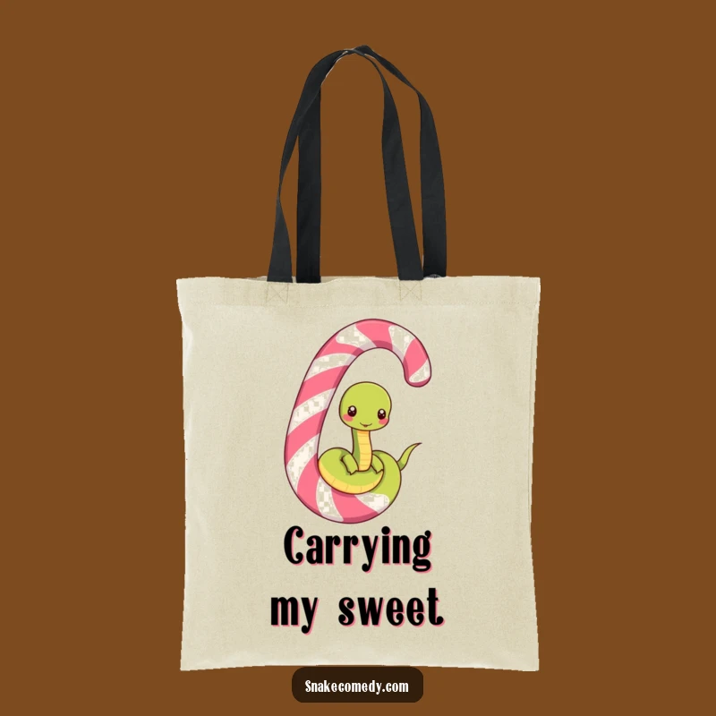 Funny Snake Candy Cane Tote Bag: Carry Your Essentials with Hilarious Style