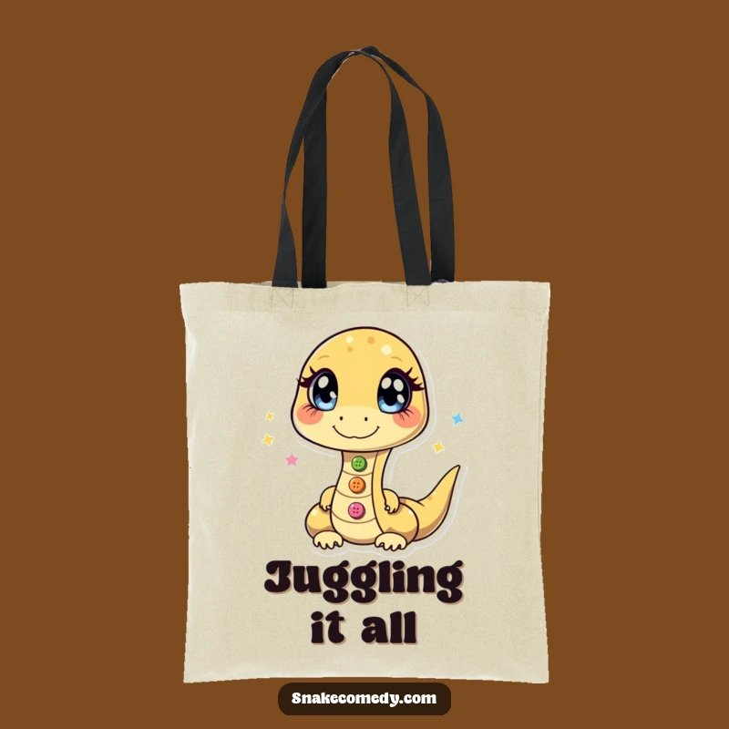 Funny Juggling Snake Tote Bag: Carry Your Treasures with Sparkle