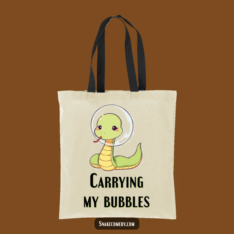 Carry your essentials with a pop in this funny tote bag, featuring a sassy snake blowing a giant bubble. Practical, spacious, and undeniably fun.