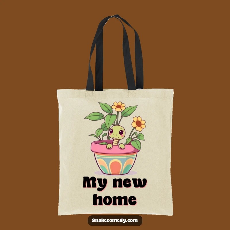 Funny Snake Flower Pot Tote Bag: Carry Your Curiosity in Style