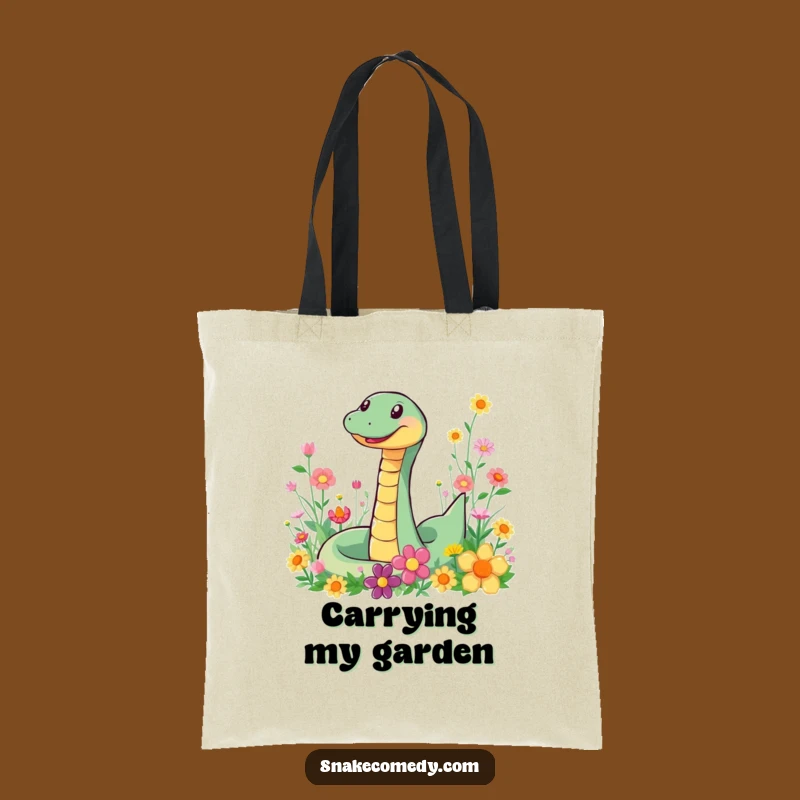 Funny Snake Flower Tote Bag: Carry Joy & Hilarious Gift