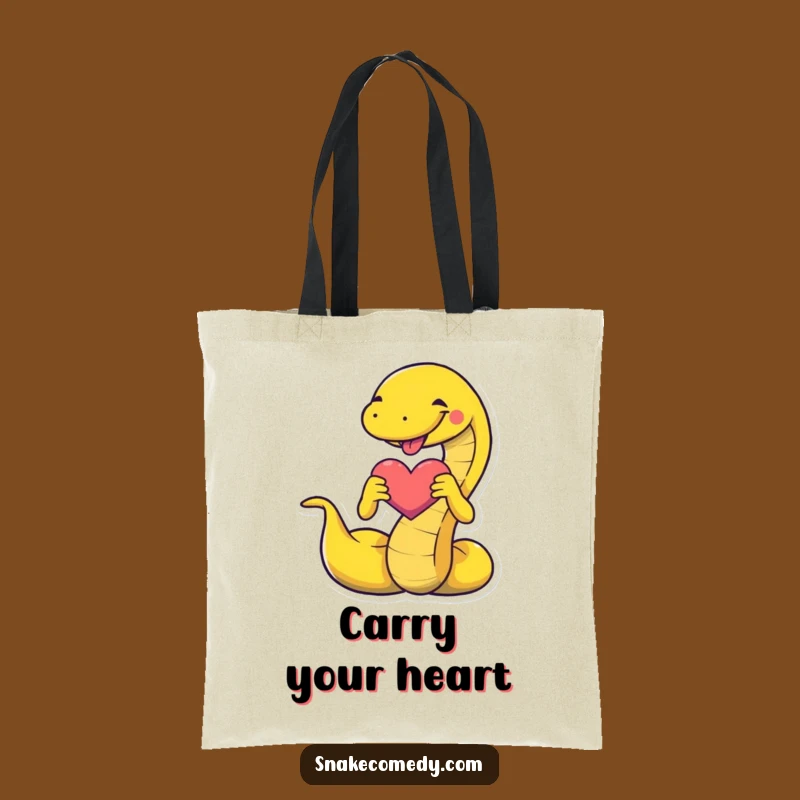 Funny Snake Heart Tote Bag: Carry Your Love Around with Style
