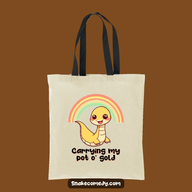 Funny Snake Rainbow Slither Tote Bag: Carry a Smile